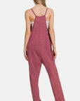 Zenana Washed Spaghetti Straps Overalls with Pockets