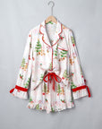 Gingerbread Bow Christmas Pajama Set
