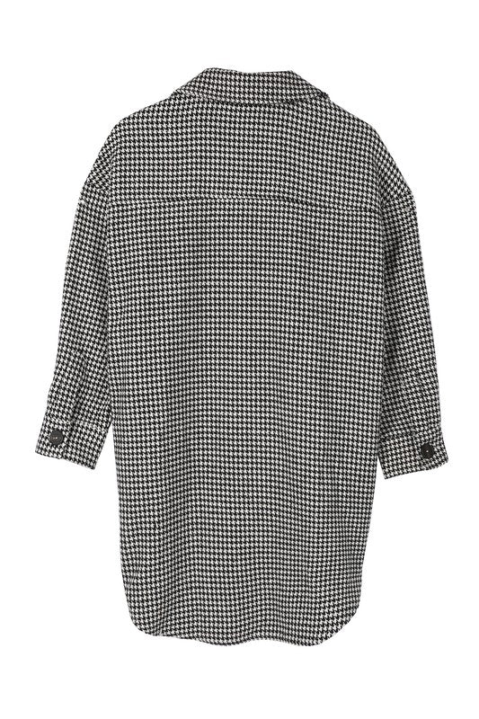 Hounds Tooth Long Shacket - Online Only