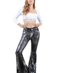 GJG Denim Metallic Bell Bottom Jean Black -Inseam 32