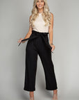 Tie Belt Straight Leg Pants - Online Only