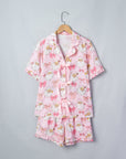 Holly Jolly Pink Santa Pajama Shorts Set