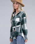 Plaid Belted Shacket