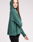 Zenana Hooded Brushed Melange Hacci Sweater