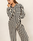 HYFVE Striped Button Up Shirt and Pants Set