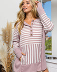 BiBi Striped Thumbhole Long Sleeve Top