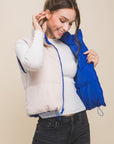 Love Tree Zip Up Cropped Contrast Reversible Vest