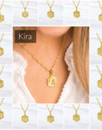 Kira Medallion Pendant Initial Gold Necklace