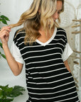 e Luna PLUS Big Striped Jersey Boxy Top