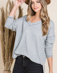 Reborn J V Neck Long Sleeve Top