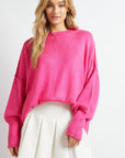 Davi & Dani Plus Solid Boat Neck Sweater - Online Only