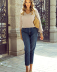 Bow Back Lantern Sleeve V-Neck Sweater