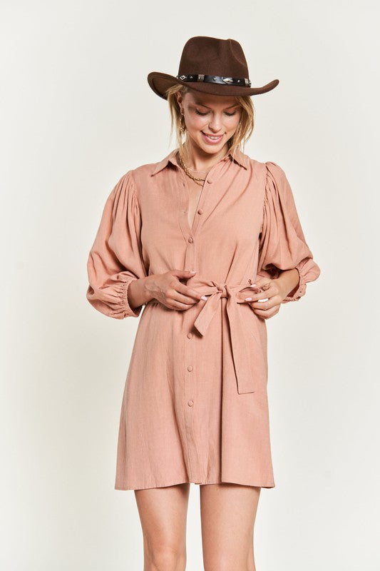 Jade by Jane Solid Button Down Dress PLUS