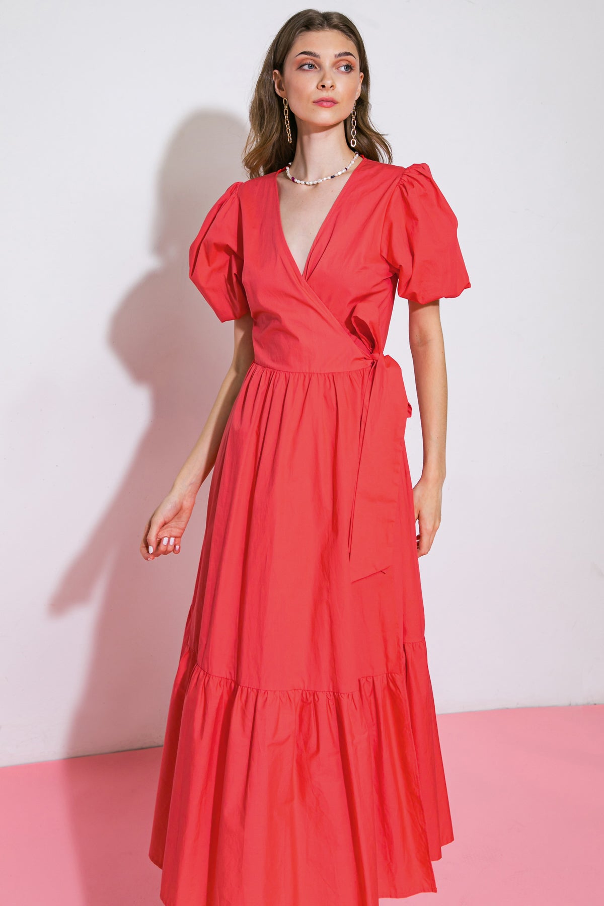 Flying Tomato Perfect Allure Poplin Midi Dress