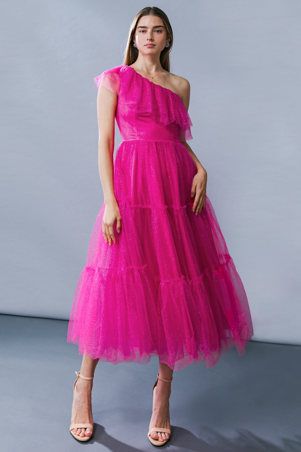 Flying Tomato Get To The Point Tulle Midi Dress