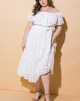 Flying Tomato Catching My Breath Eyelet Midi Dress