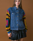 Flying Tomato Classically Chic Washed Denim Jacket