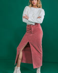 Flying Tomato Perfect Pick Corduroy Midi Skirt