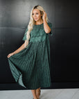 Milly Dress in Hunter Green