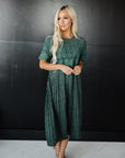 Milly Dress in Hunter Green