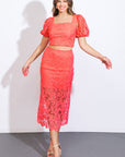 Flying Tomato Unforgettable Icon Wove Lace Top and Skirt Set