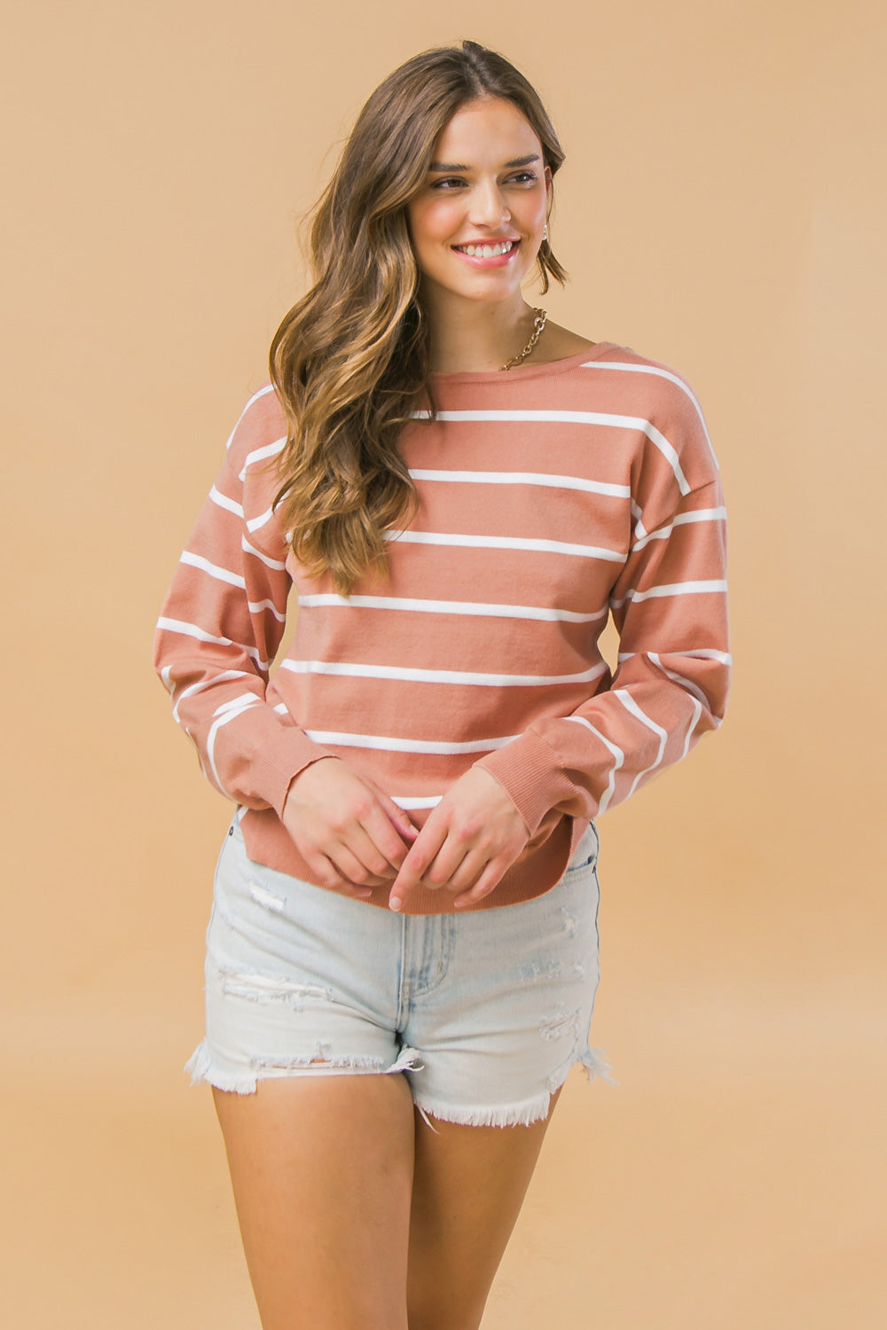 Flying Tomato Seasonal Sophistication Twist Sweater Top