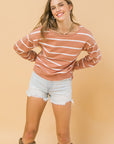 Flying Tomato Seasonal Sophistication Twist Sweater Top