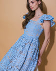 Still Thinking Lace Midi Dress