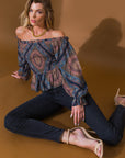 Flying Tomato Boho Rainbow Woven Top