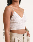 Gingham Smocked Bralette