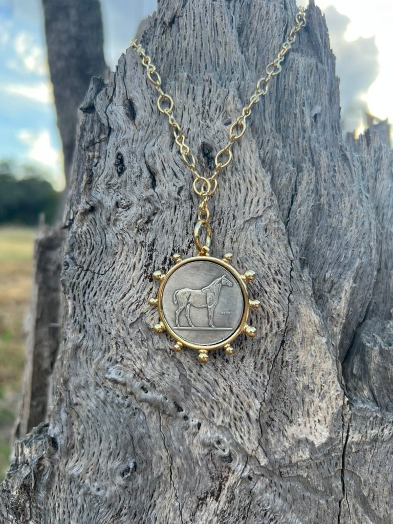 Wild Junkie | Gold Horse Coin Pendant Necklace