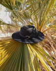 Wide Brim Western Hat with Gold Ring Buckle