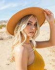 Wide Brim Western Hat with Gold Ring Buckle