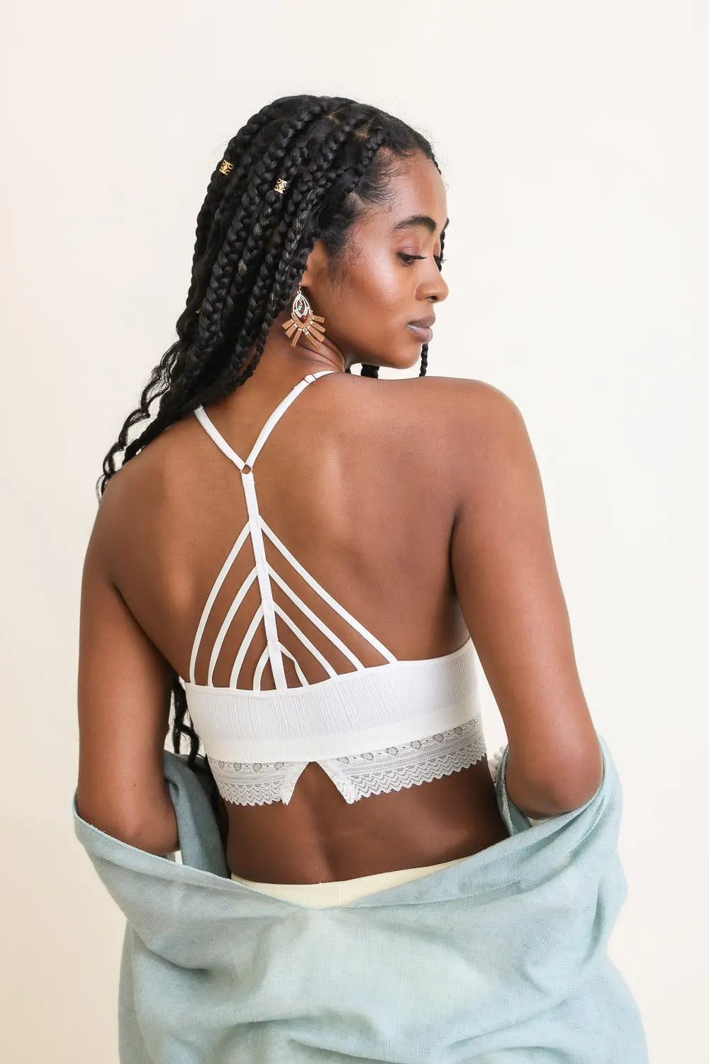 High Neck Crochet Lace Bralette