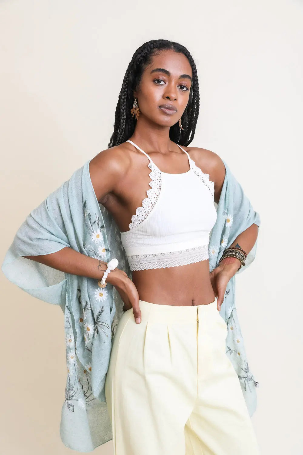 High Neck Crochet Lace Bralette
