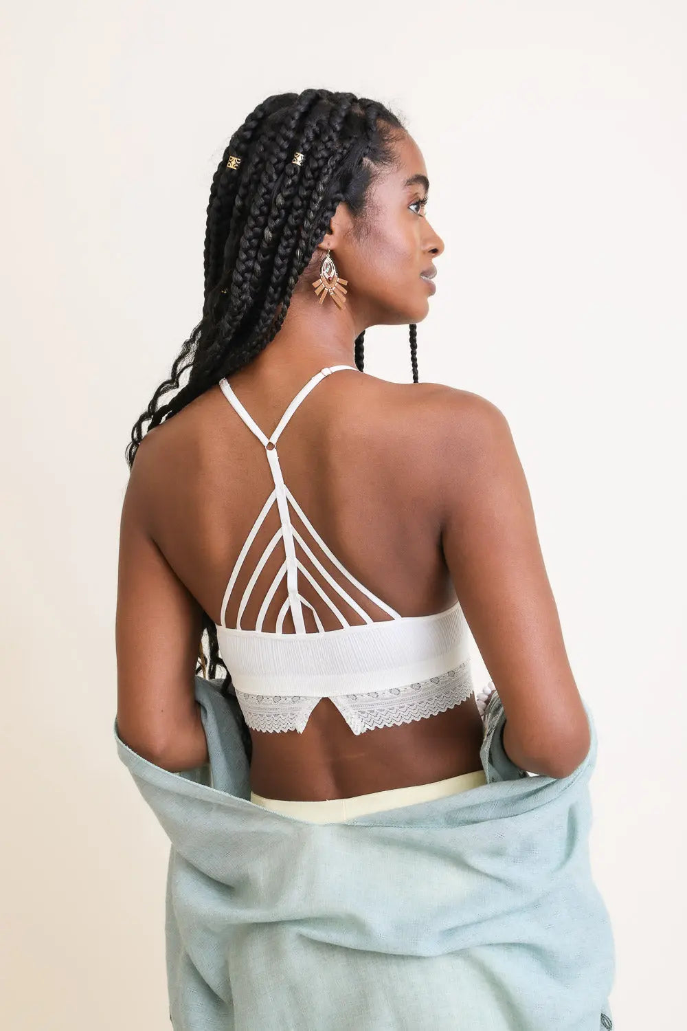 High Neck Crochet Lace Bralette