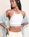 High Neck Crochet Lace Bralette