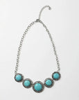 Turquoise Stone Western Statement Necklace