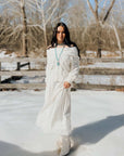 Miss Sparkling | Satin Midi Skirt with Lace Trim