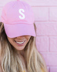 Light Pink Baseball Hat with Initial