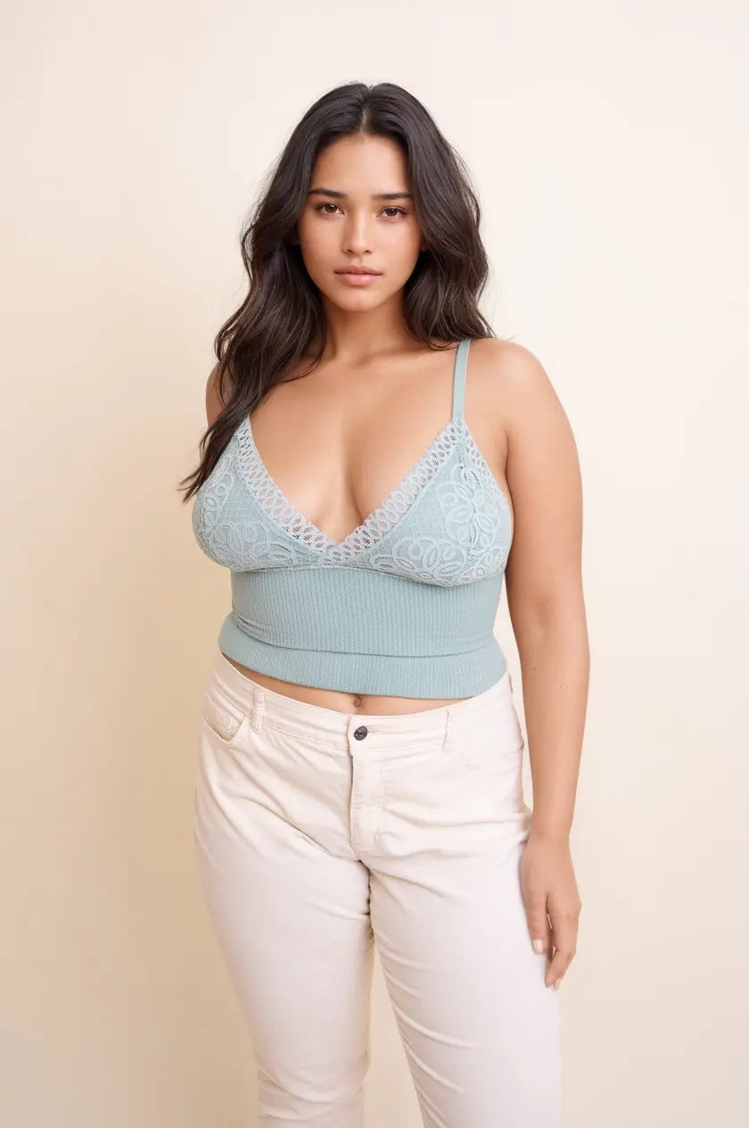 Plus Size Lace Trim Brami