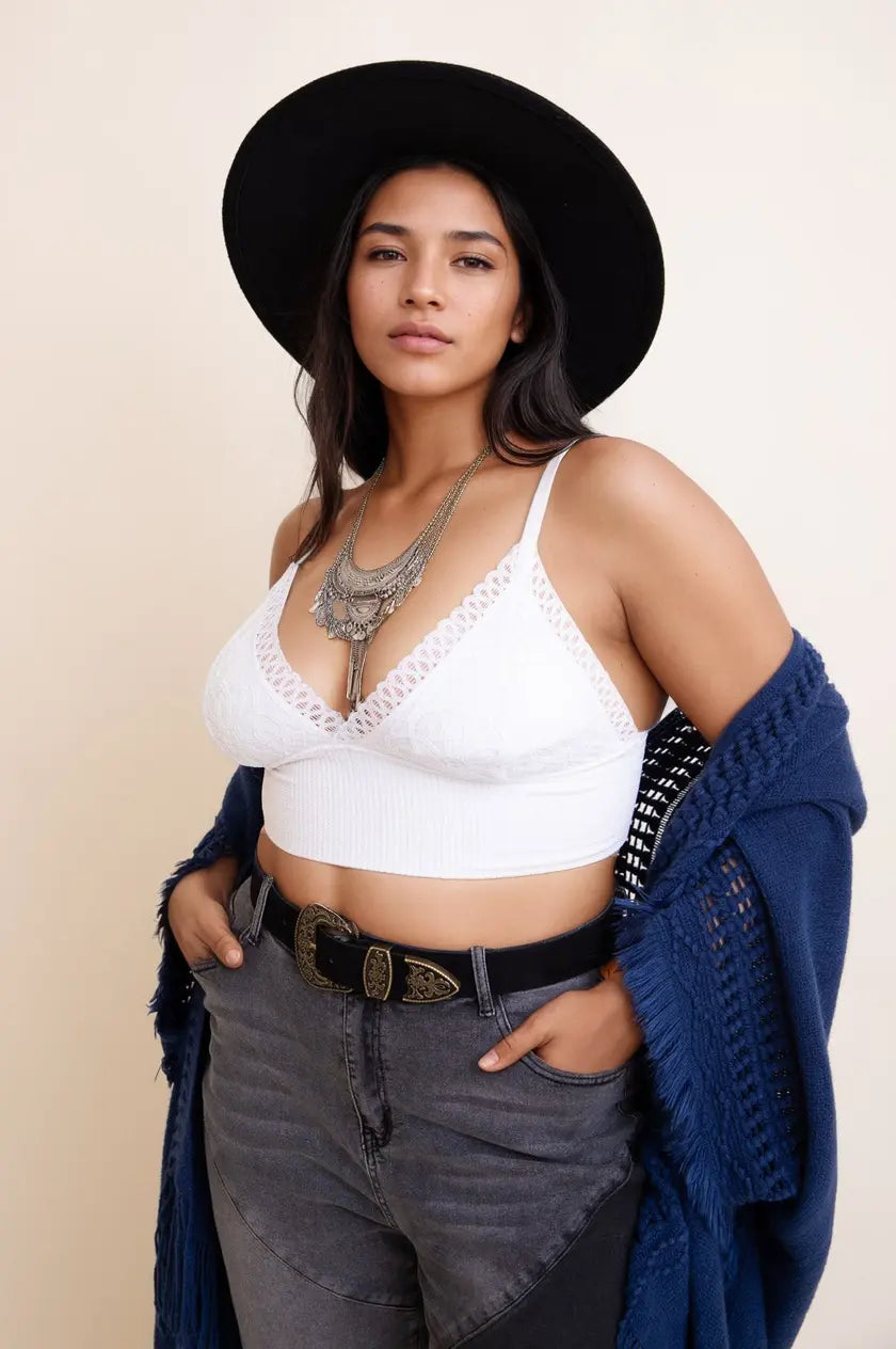 Plus Size Lace Trim Brami