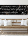 1 Corinthians 13: 'Love Is Patient' - Rustic Christian Wall Art, Religious Decor for Living Room