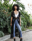 Mandala Lace Longline Duster Kimono