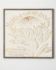 Gold-Brushed Raised Protea Art - Online Only