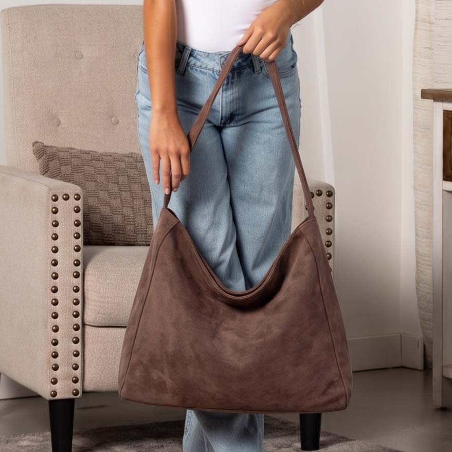 Miranda Oversized Suede Hobo Bag