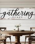 Gathering Place Kitchen Sign Decor | Dining Room Canvas Wall Art | Thanksgiving Sign Wall Art | Kitchen Wall Decor | Living Room Wall Decor