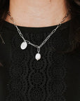 Not-Your-Average Pearl Chain and Disc Charm Necklace *WATERPROOF*