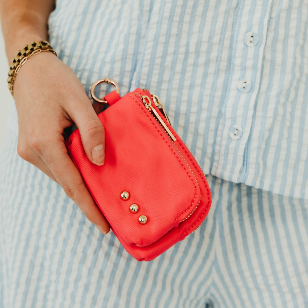 Nylon Cameron Double Zip Clippable Card Wallet