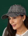 Coco + Carmen Glitzy Plaid Baseball Hat